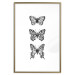Poster Three Different Butterflies - simple black and white composition with winged insects 116942 additionalThumb 14