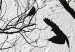 Canvas Art Print Birds on a tree - black nature landscape on a concrete background 117242 additionalThumb 5