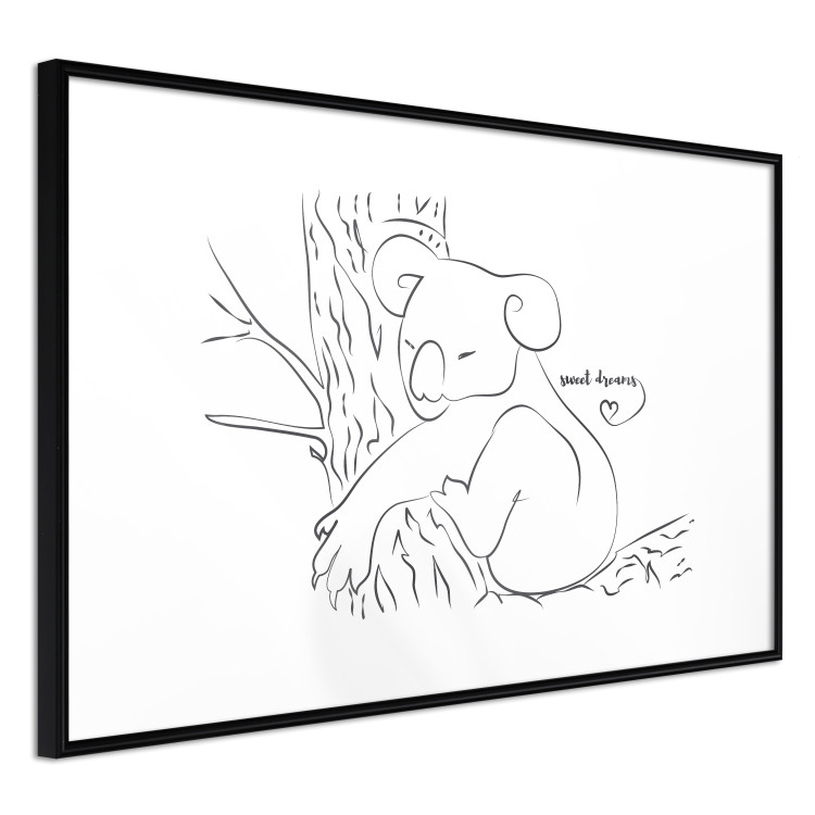 Poster Sleeping Koala - black and white line art with a koala and English text 117542 additionalImage 13