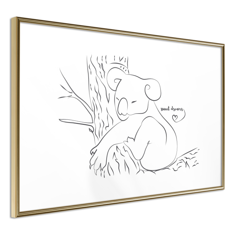 Poster Sleeping Koala - black and white line art with a koala and English text 117542 additionalImage 8
