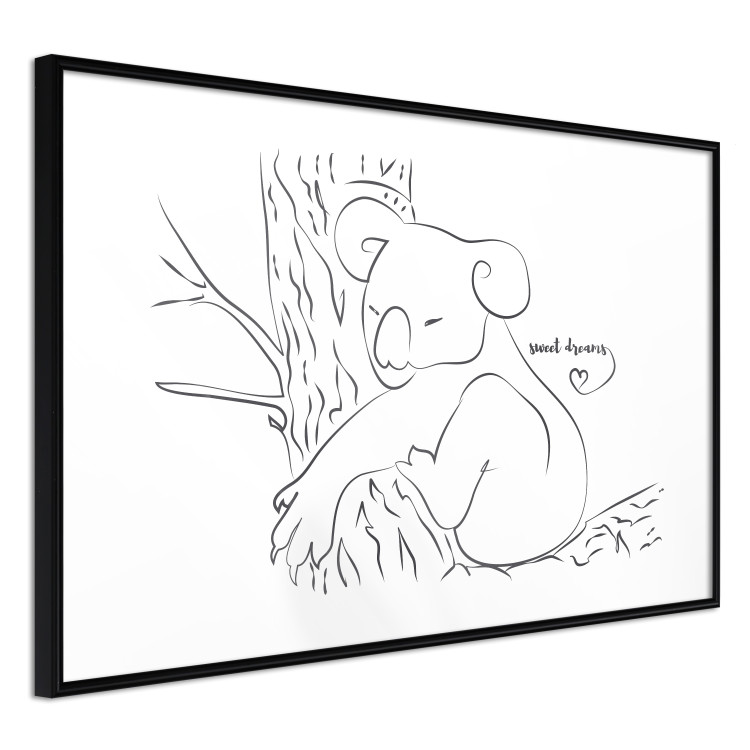 Poster Sleeping Koala - black and white line art with a koala and English text 117542 additionalImage 12