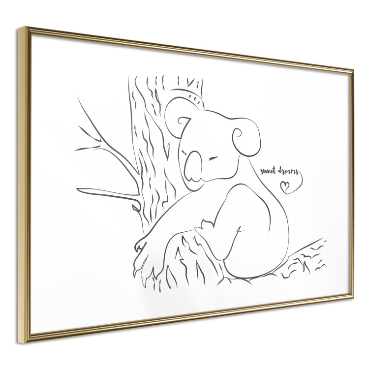 Poster Sleeping Koala - black and white line art with a koala and English text 117542 additionalImage 14