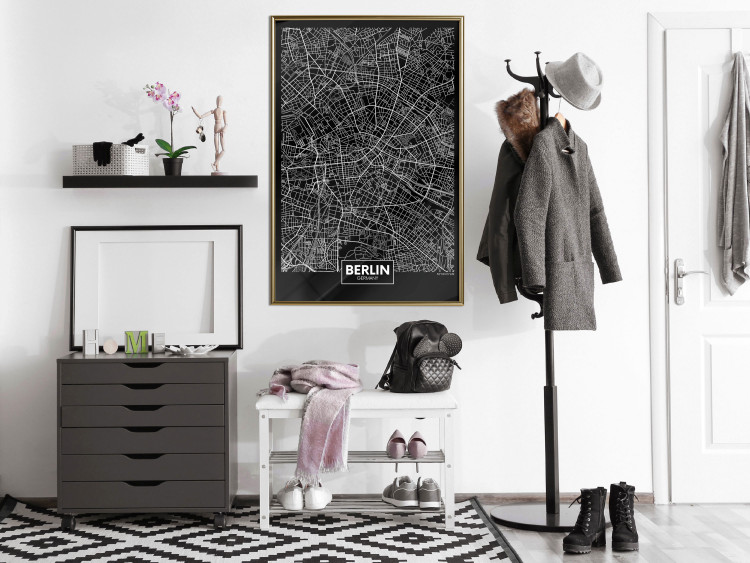 Wall Poster Dark Map of Berlin - black and white composition with the German city 118142 additionalImage 7
