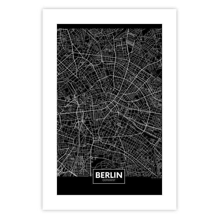 Wall Poster Dark Map of Berlin - black and white composition with the German city 118142 additionalImage 25