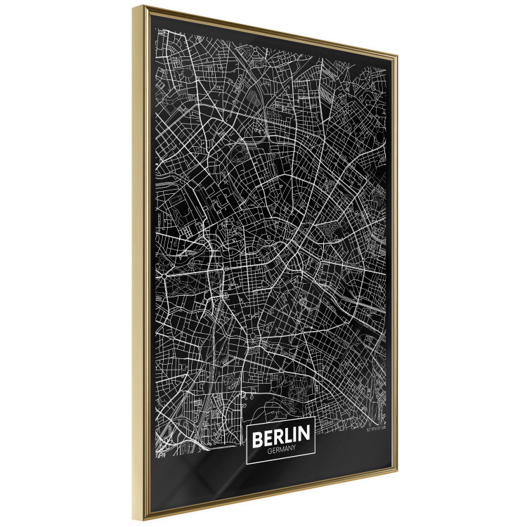 Wall Poster Dark Map of Berlin - black and white composition with the German city 118142 additionalImage 14