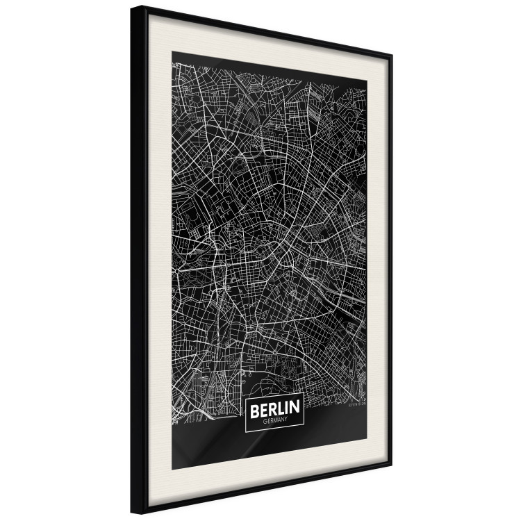 Wall Poster Dark Map of Berlin - black and white composition with the German city 118142 additionalImage 3