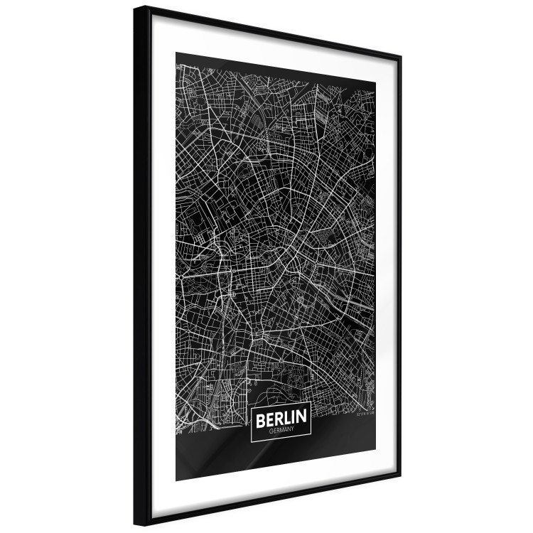 Wall Poster Dark Map of Berlin - black and white composition with the German city 118142 additionalImage 11