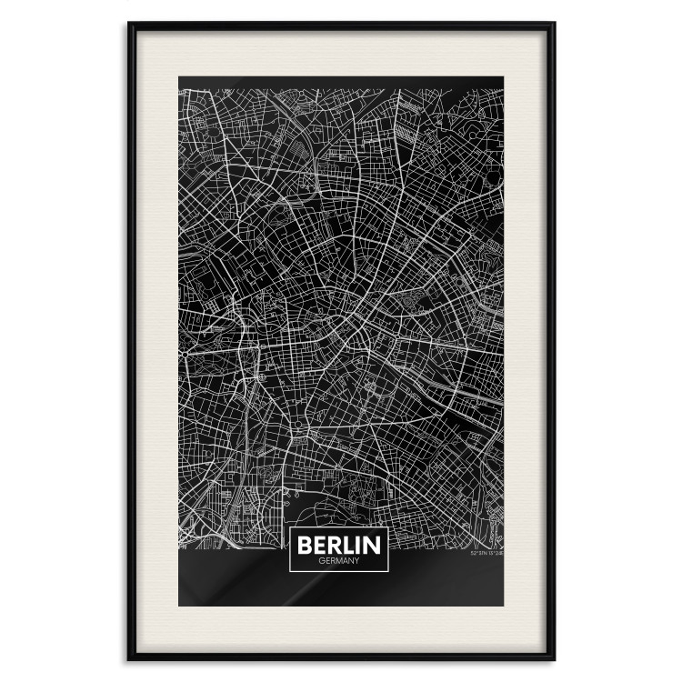 Wall Poster Dark Map of Berlin - black and white composition with the German city 118142 additionalImage 18