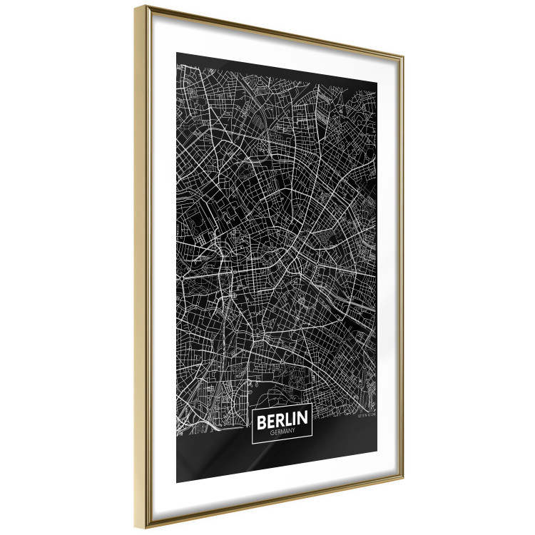 Wall Poster Dark Map of Berlin - black and white composition with the German city 118142 additionalImage 8