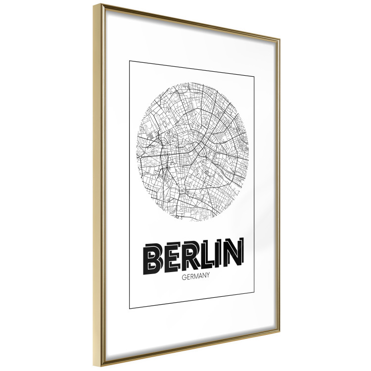 Poster Retro Berlin - black and white map of the capital of Germany with English texts 118442 additionalImage 6