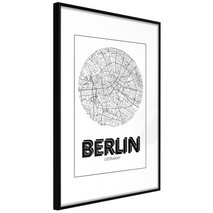 Poster Retro Berlin - black and white map of the capital of Germany with English texts 118442 additionalImage 11