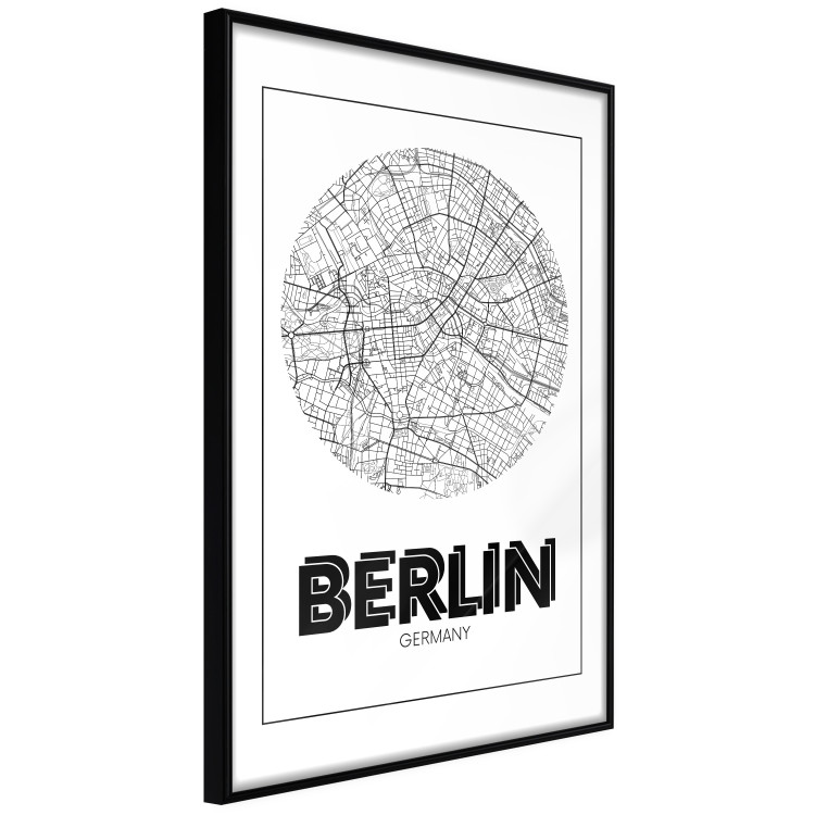 Poster Retro Berlin - black and white map of the capital of Germany with English texts 118442 additionalImage 10