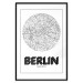Poster Retro Berlin - black and white map of the capital of Germany with English texts 118442 additionalThumb 18