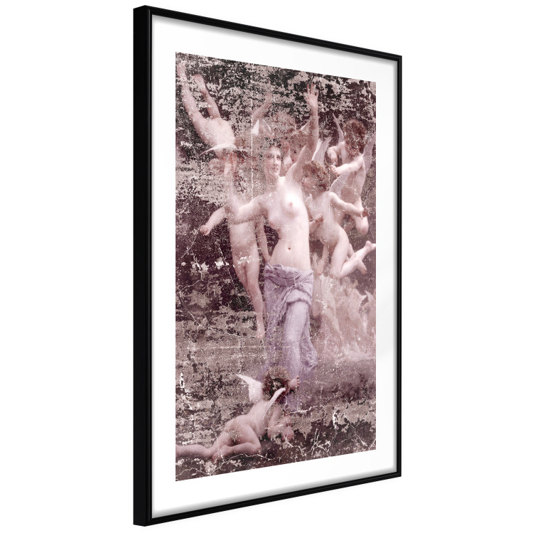 Wall Poster Romantic Ambush - woman against the backdrop of angelic figures in a retro style 122642 additionalImage 11
