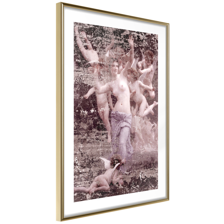 Wall Poster Romantic Ambush - woman against the backdrop of angelic figures in a retro style 122642 additionalImage 8
