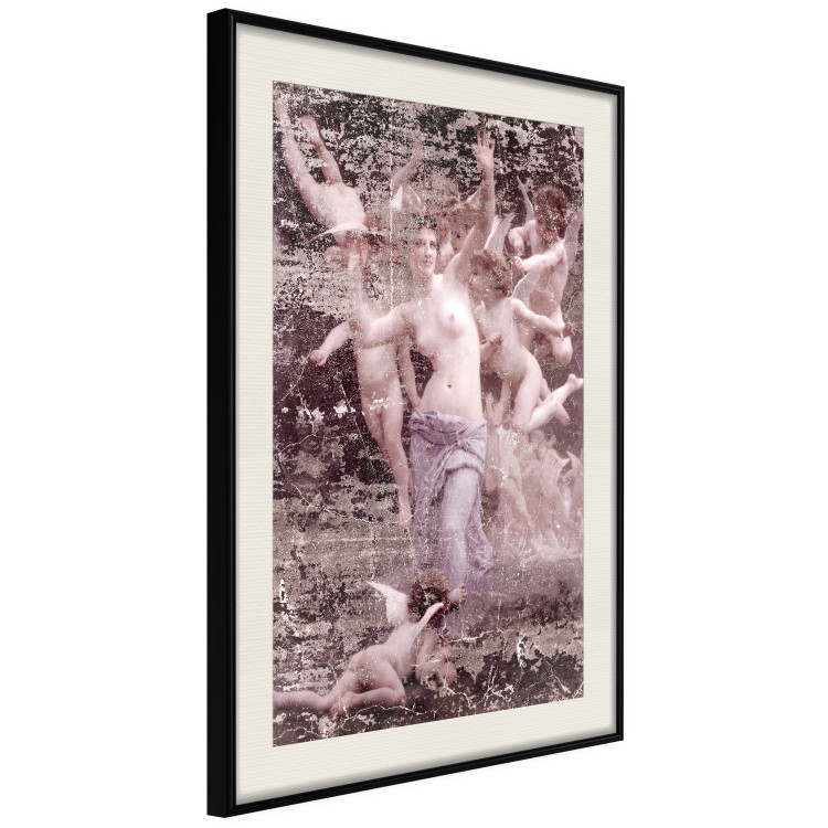 Wall Poster Romantic Ambush - woman against the backdrop of angelic figures in a retro style 122642 additionalImage 3