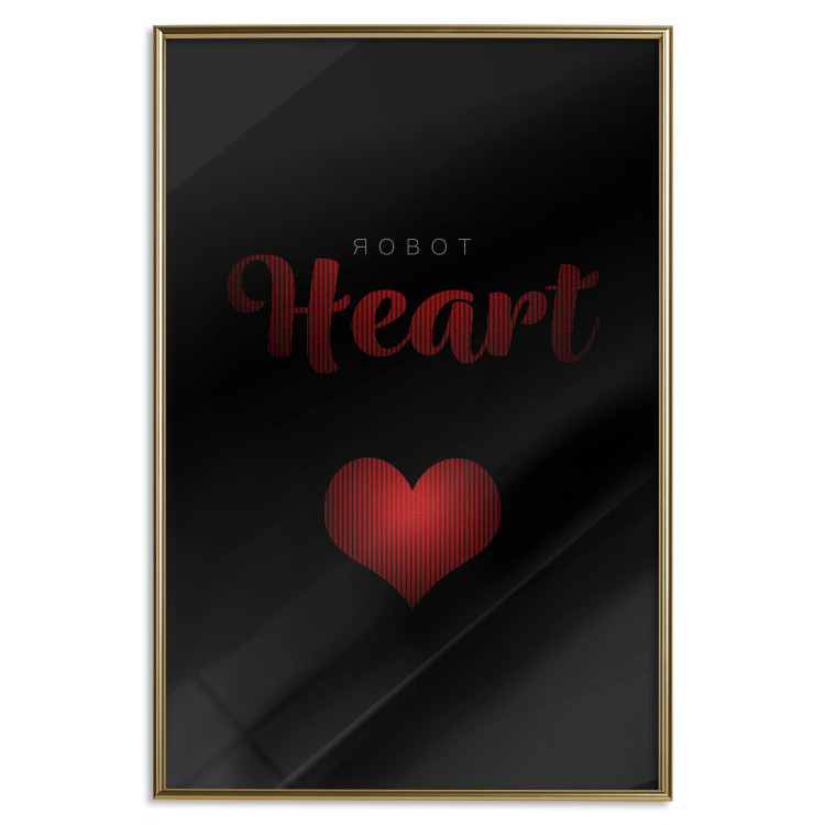 Poster Robot Heart - English texts with a red heart on a black background 122942 additionalImage 16