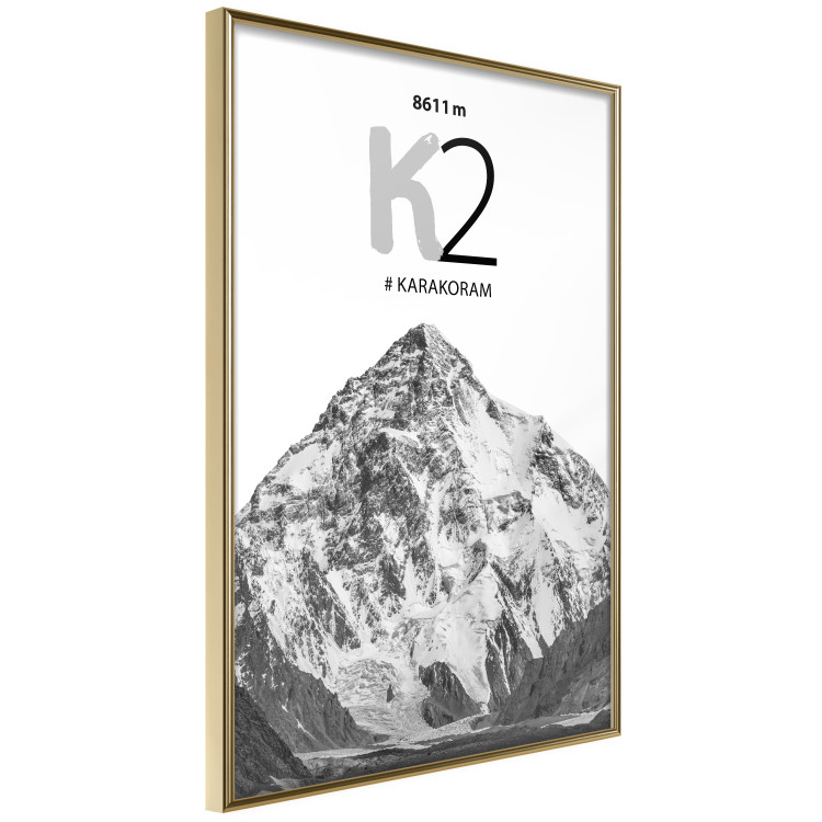 Wall Poster K2 - English captions on black and white mountain landscape backdrop 123742 additionalImage 12