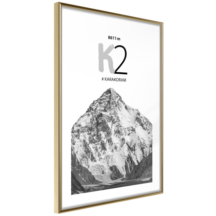 Wall Poster K2 - English captions on black and white mountain landscape backdrop 123742 additionalImage 6