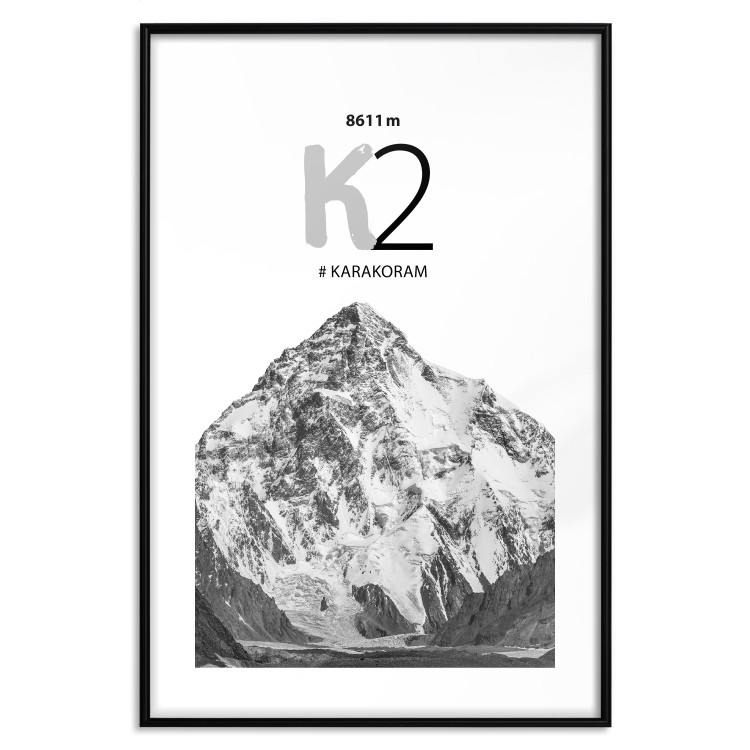 Wall Poster K2 - English captions on black and white mountain landscape backdrop 123742 additionalImage 15