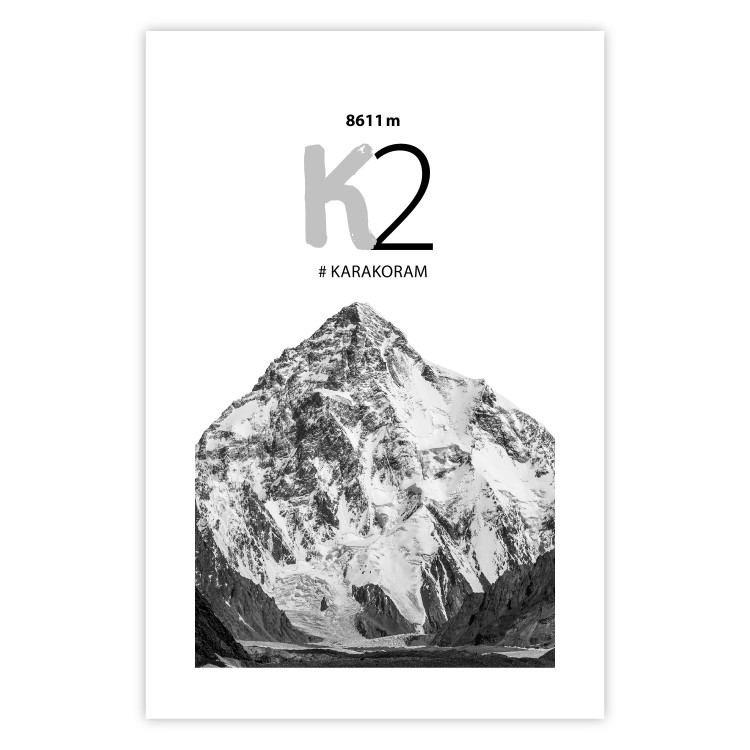 Wall Poster K2 - English captions on black and white mountain landscape backdrop 123742 additionalImage 19
