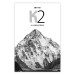 Wall Poster K2 - English captions on black and white mountain landscape backdrop 123742