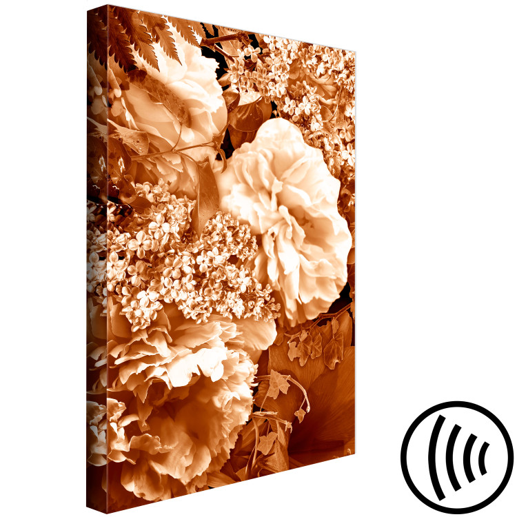 Canvas Art Print Autumn flowers in sepia - monochrome photo with a bouquet of flowers 123842 additionalImage 6