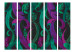 Room Separator Dance of Feathers II (5-piece) - abstraction in shades of green and pink 124042 additionalThumb 3