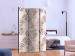 Room Divider Pink Palms (3-piece) - pattern of tropical leaves with a hint of bronze 124242 additionalThumb 2