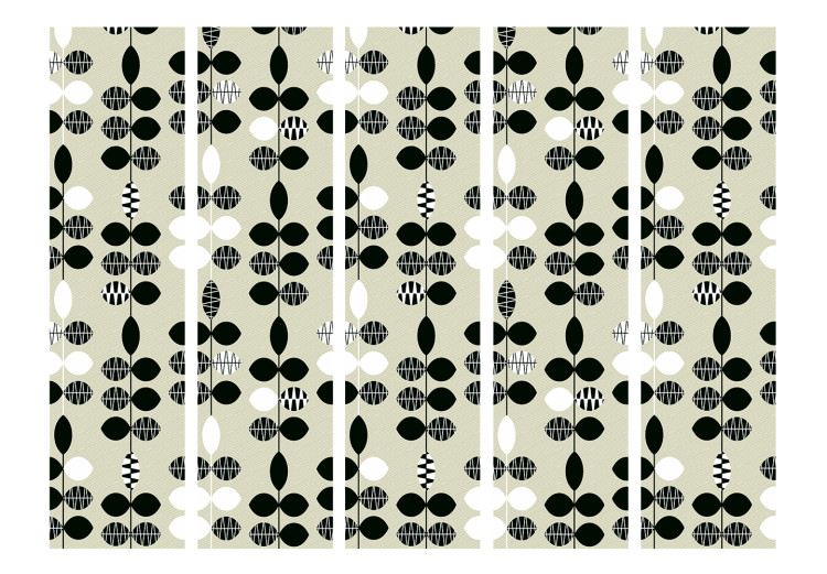 Room Separator Black and White Dots II (5-piece) - composition in geometric patterns 124342 additionalImage 3