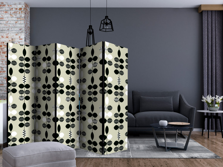 Room Separator Black and White Dots II (5-piece) - composition in geometric patterns 124342 additionalImage 4