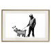 Poster Dog Art - black and white character holding a dog on leash in Banksy style 124442 additionalThumb 20