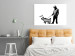 Poster Dog Art - black and white character holding a dog on leash in Banksy style 124442 additionalThumb 23