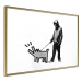 Poster Dog Art - black and white character holding a dog on leash in Banksy style 124442 additionalThumb 8
