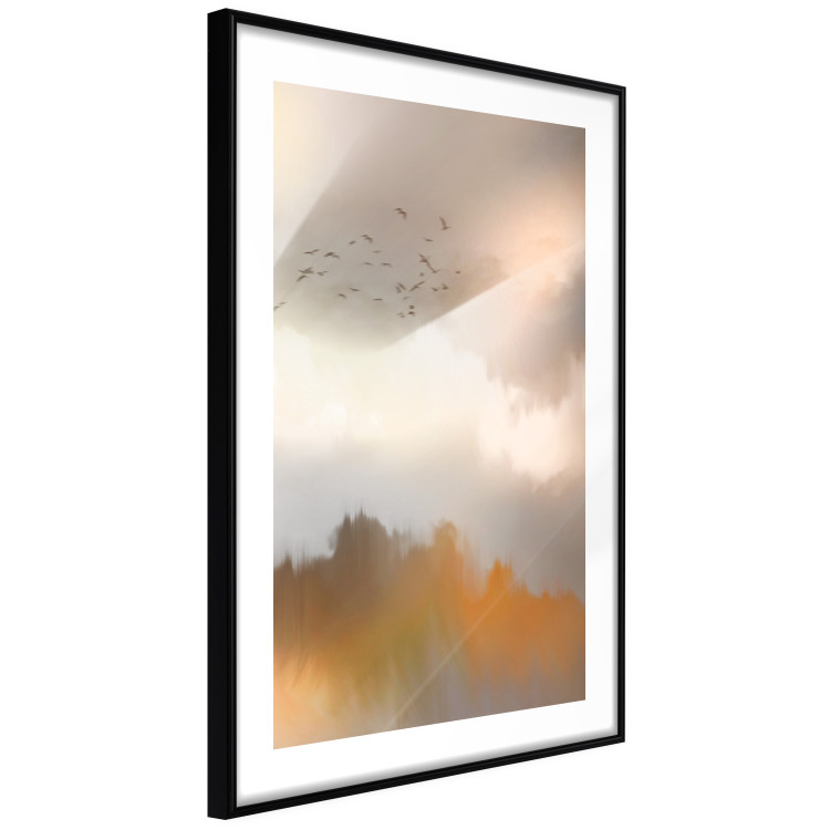 Wall Poster Nostalgia - abstract landscape of birds in the sky in golden hues 126242 additionalImage 11