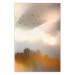 Wall Poster Nostalgia - abstract landscape of birds in the sky in golden hues 126242
