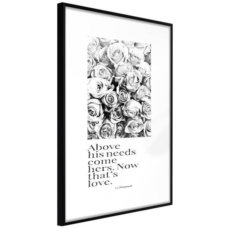 Wall Poster Above His Needs Come Hers. Now That's Love - black flowers and inscriptions 126542 additionalImage 8