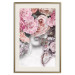 Wall Poster Give a Kiss - abstract portrait of a woman surrounded by light roses 127242 additionalThumb 20