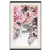 Wall Poster Give a Kiss - abstract portrait of a woman surrounded by light roses 127242 additionalThumb 19