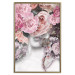 Wall Poster Give a Kiss - abstract portrait of a woman surrounded by light roses 127242 additionalThumb 17