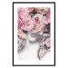 Wall Poster Give a Kiss - abstract portrait of a woman surrounded by light roses 127242 additionalThumb 15