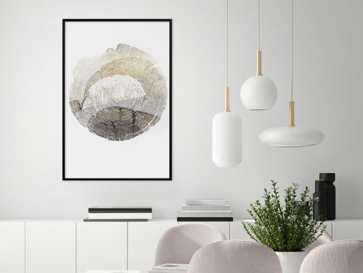 Poster Trace - light composition with the texture of a tree cross-section on a white background 127342 additionalImage 4