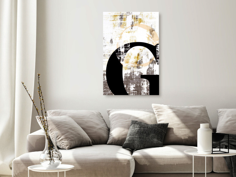 Canvas Print Black, capital letter G - abstraction with grey and white elements 127842 additionalImage 3