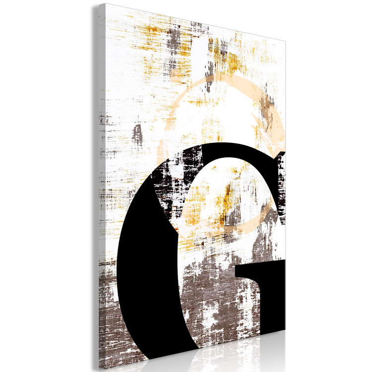 Canvas Print Black, capital letter G - abstraction with grey and white elements 127842 additionalImage 2
