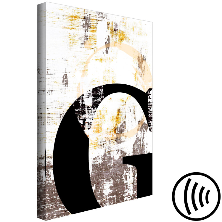Canvas Print Black, capital letter G - abstraction with grey and white elements 127842 additionalImage 6