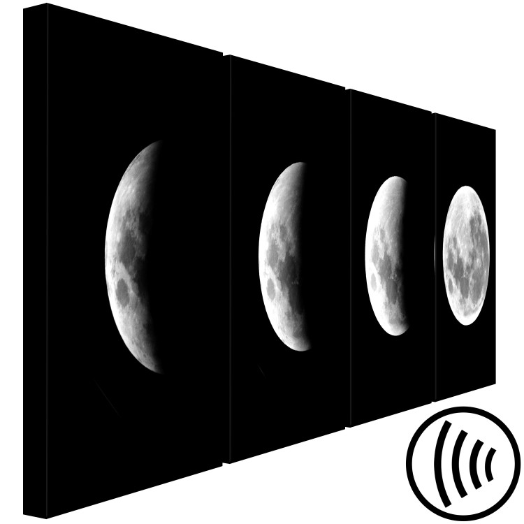 Canvas Phases of the Moon (4-part) - landscape of the white moon against the backdrop of space 128942 additionalImage 6