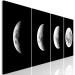 Canvas Phases of the Moon (4-part) - landscape of the white moon against the backdrop of space 128942 additionalThumb 2