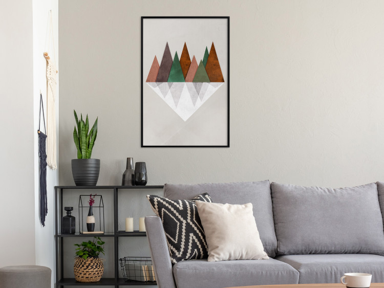 Poster Symmetrical Land - unique geometric abstraction in earth tones 129342 additionalImage 4