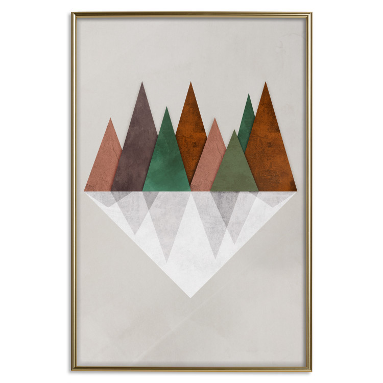Poster Symmetrical Land - unique geometric abstraction in earth tones 129342 additionalImage 17
