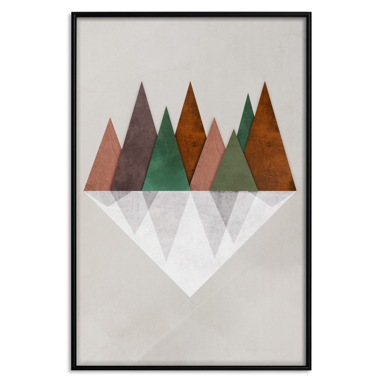 Poster Symmetrical Land - unique geometric abstraction in earth tones 129342 additionalImage 16